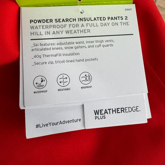 Eddie Bauer Powder Search 2.0 Snow Ski Pants XL Weather Edge Plus NWT PT-2669 - Picture 10 of 13